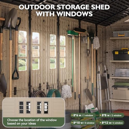 8x12 Ft Outdoor Storage Shed with Floor