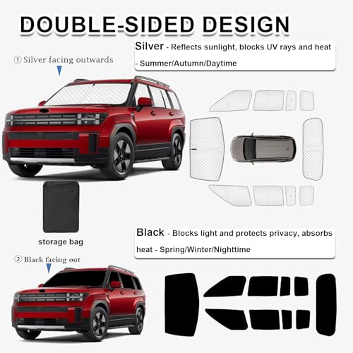 10pcs Thicken Sun Shades for Hyundai Santa Fe 2024
