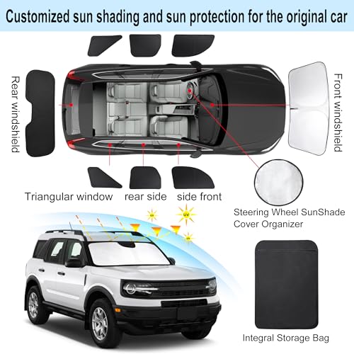 Window Shades for Ford Bronco Sport 2021 (8 Count)