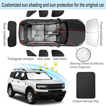 Window Shades for Ford Bronco Sport 2021 (8 Count)