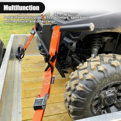 Motorcycle Tie Down Straps 1.5”×8’ for Securing Dirtbikes ATV UTV (2 Count)