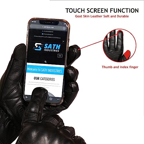 Leather Motorcycle Gloves for Men and Women