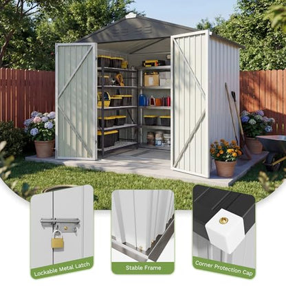 6x4 FT Outdoor Storage Shed with Floor Frame