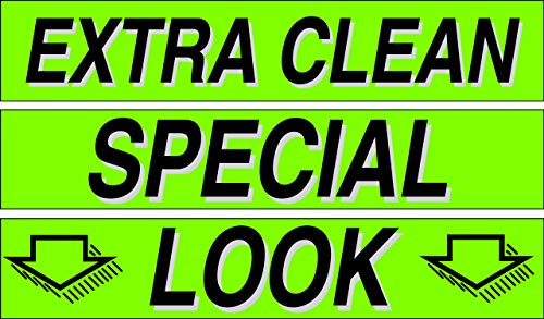 Ez line Vinyl Windshield Stickers 3 Dozen 15 Inch Chartreuse Slogan Dealership Pro Pack for Car Lots (36 Count)