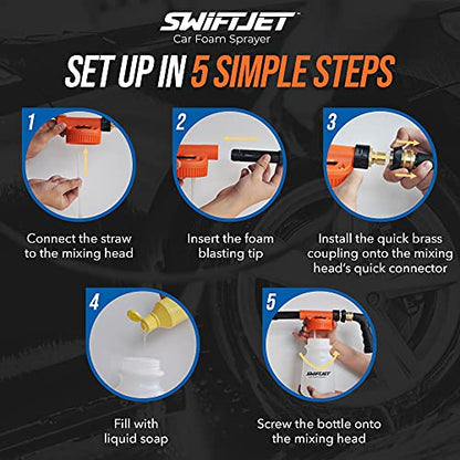Car Wash Foam Gun + Microfiber Wash Mitt