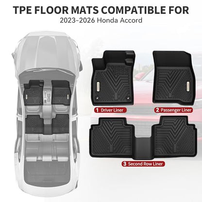 Floor Mats Fit Honda Accord 2023 2024 2025 2026 Gasoline & Hybrid