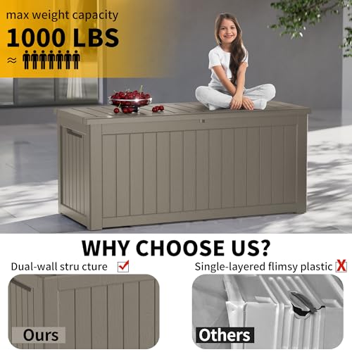 200 Gallon Outdoor Storage Box Patio Deck Box Waterproof