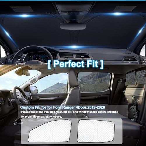 6pcs Thicken Sun Shade for Ford Ranger 4Door 2019