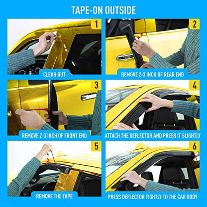 Extra Durable Window Wind Deflectors Tape (4 Count)