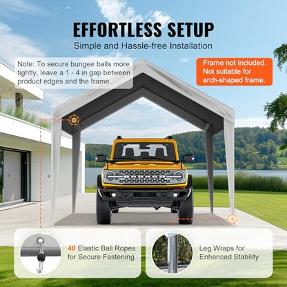 Carport Replacement Canopy Cover 10 x 20 ft
