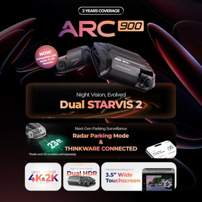 ARC900 Dash Cam 4K Front and 2K Rear