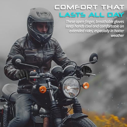 Motorcycle Gloves Men's Leather Motorbike Gloves Touchscreen Function