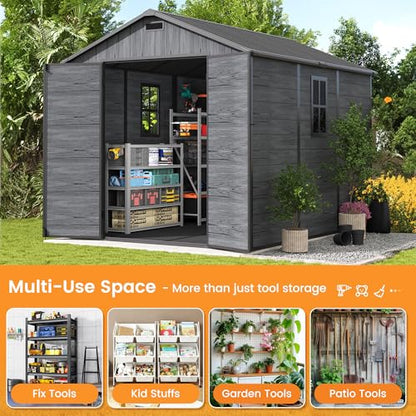 8x10 FT Outdoor Resin Storage Shed