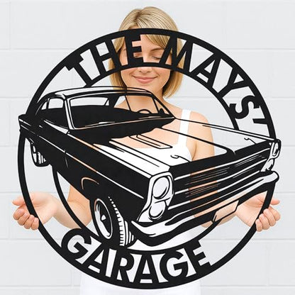 Custom Garage Workshop Metal Sign Personalized Tool Name Wall Art for Car Truck Mechanic Shop Decor Durable Steel Sign for Dad Husband Men’s Auto Workspace or Fence