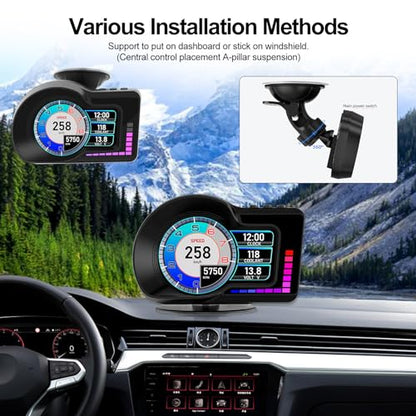 Head Up Display HUD F16 with OBD2 + GPS Dual System Digtial Speedometer