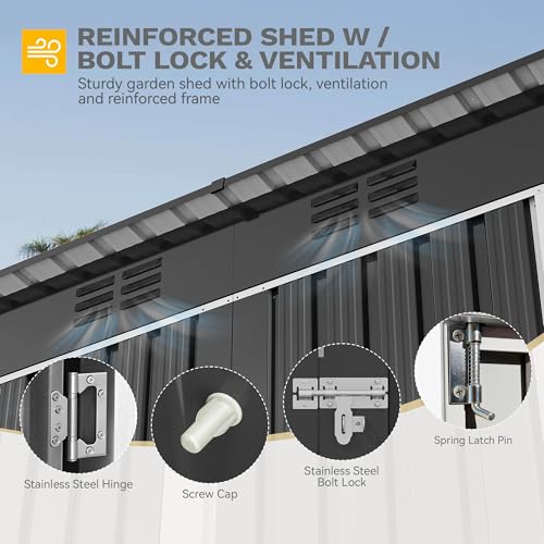 9x4ft Metal Outdoor Storage Shed