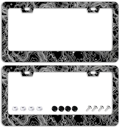Topographic Map License Plate Frames