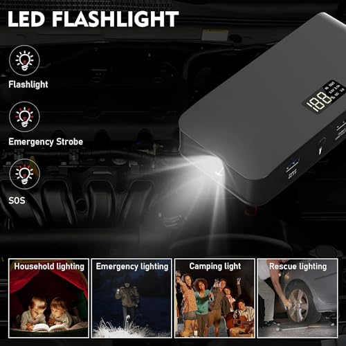 4000A 12V Car Battery Jump Starter 16000mAh for Car Boat Lawnmower