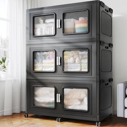 900 Qt Extra Large Stackable Storage Bin with Lids (3 Count)