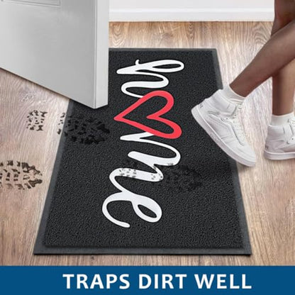 Door Mat 2 Pack Outside Inside Home Doormat 30"x17.5" Durable Floor Mat Non Slip Rug Ultra Absorb Mud Easy Clean Front Doormat for Garage (7.3 Sq Ft)