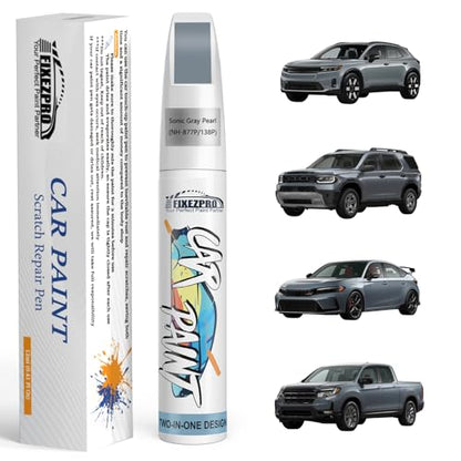 NH-877P/138P Sonic Gray Pearl Car Touch Up Paint for Honda, Color Match Auto Paint Repair Pen,Professional Car Scratch Repair Remover Pen Quick Drying, Easy to Use