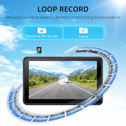 7 Inch Dual Solar Wireless Backup Camera Magnetic with HD1080P DVR Touchscreen