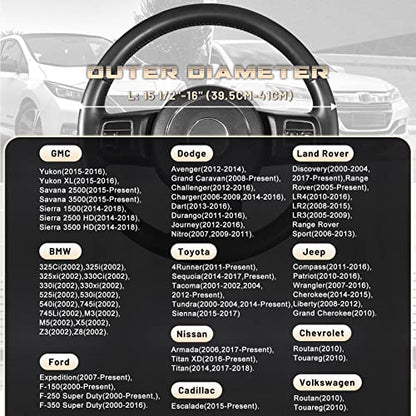 Car Steering Wheel Cover for F150 Tundra Range Rover 15.5"