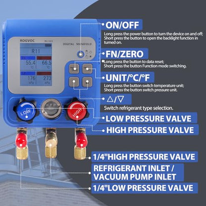 Digital Manifold Gauge Set (9 Count)