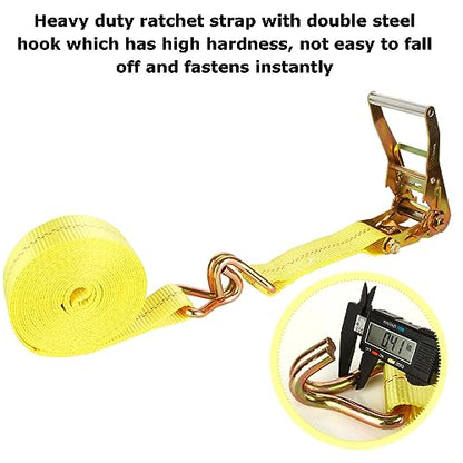 4 Pack 2 Inch Ratchet Straps Heavy Duty 16ft Tie Down Straps Ratchet with Double J Hook (4 Count)