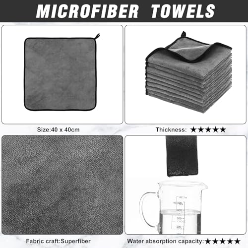 40 Pcs Gray Microfiber Towels (40 Count)