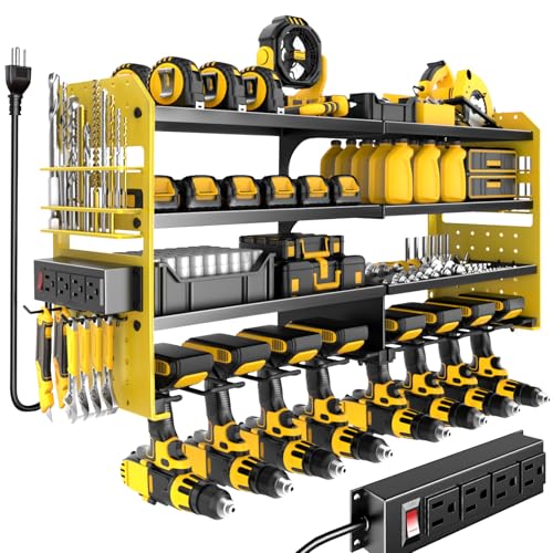 Power Tool Organizer Wall Mount with Charging Station