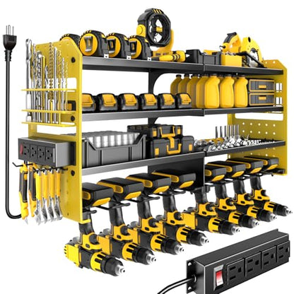 Power Tool Organizer Wall Mount with Charging Station