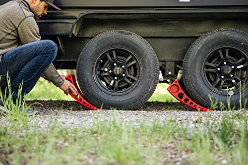 2 Pack Camper Leveler Blocks with Rubber Mats for RVs and Trailers Up to 30000 lbs Made in USA