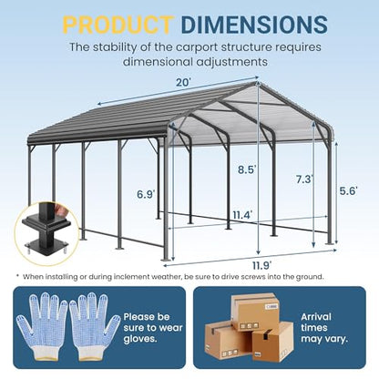 12 x 20 FT Metal Carport