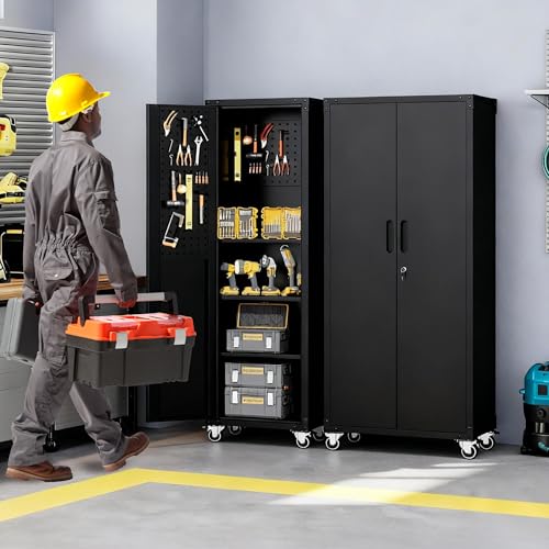 Rolling Tool Cabinet with Pegboard