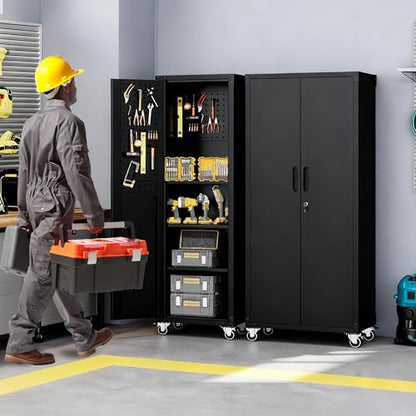 Rolling Tool Cabinet with Pegboard