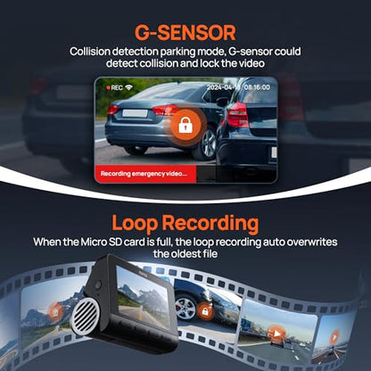 4K Dash Cam Front and Rear with STARVIS