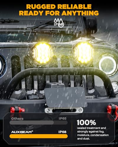V Ultra Series 7 Inch Side Shooter Offroad Lights Round Amber Pods