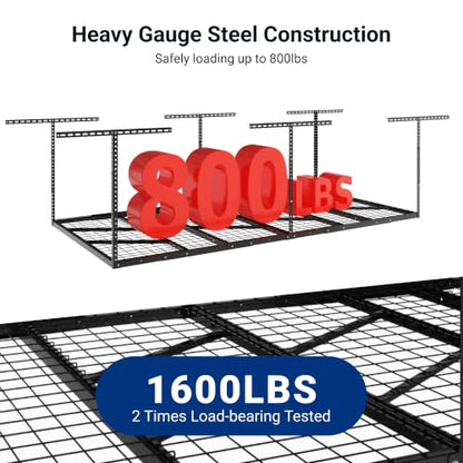 4x8 Overhead Garage Ceiling Storage Rack Organization
