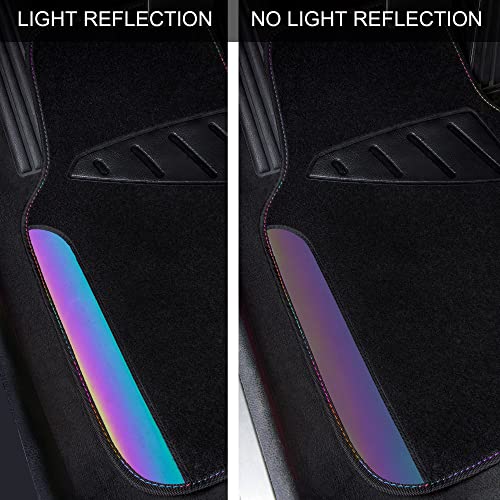 Chameleon Iridescent Reflective PU Leather&Waterproof Universal Carpet car Floor mats