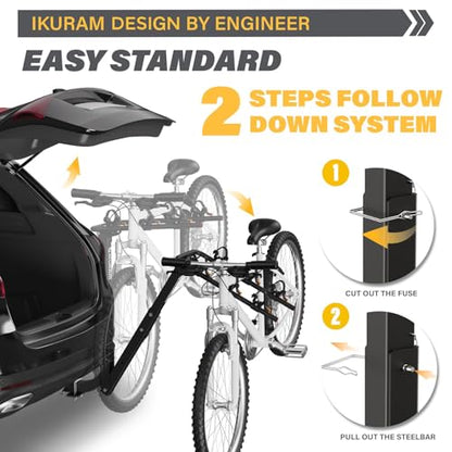 3 Bike Rack Bicycle Carrier Racks Hitch Mount Double Foldable Rack for Cars Truck SUV Fits 2" Hitch Receiver