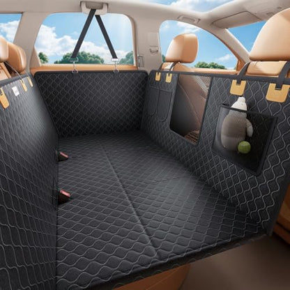 Dog Car Seat Cover for Back Seat with Hard Bottom for Car & SUV L