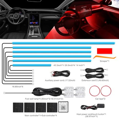 Acrylic Interior Car LED Strip Light with Wireless APP
