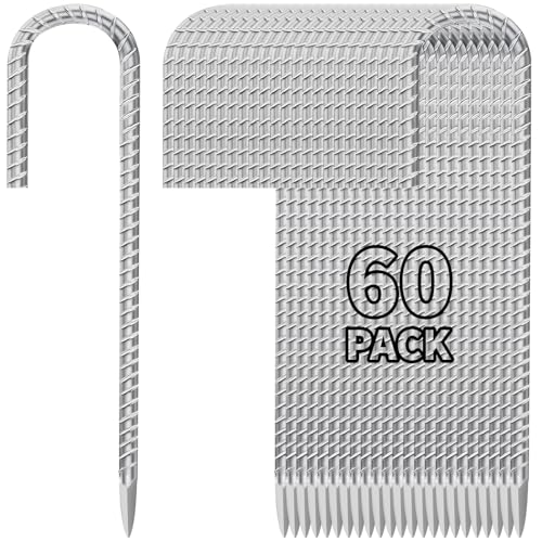 12 Inch Ground Stakes Heavy Duty J Hook 60 (60 Count)