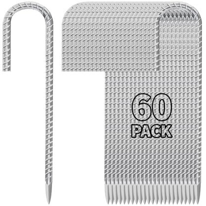 12 Inch Ground Stakes Heavy Duty J Hook 60 (60 Count)