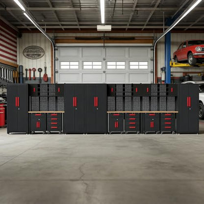20Pcs Garage Cabinet Storage Systemwith Metal Cabinet