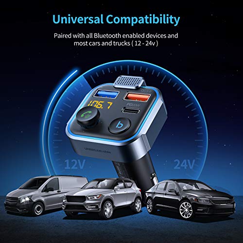 Bluetooth 5.3 FM Transmitter for Car Radio Adapter Charger