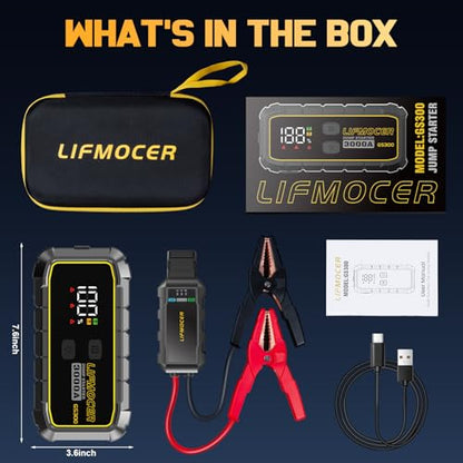 GS300 3000A Car Jump Starter for Up to 10.0L Gas & 8.0L Diesel Engines