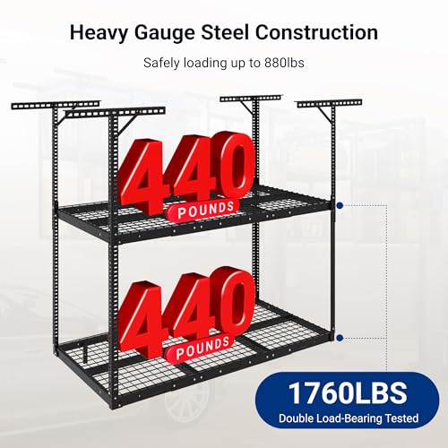 3x6 2 Tier Overhead Ceiling Garage Storage Rack