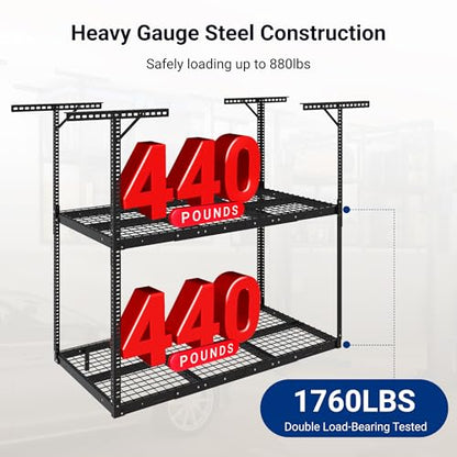 3x6 2 Tier Overhead Ceiling Garage Storage Rack